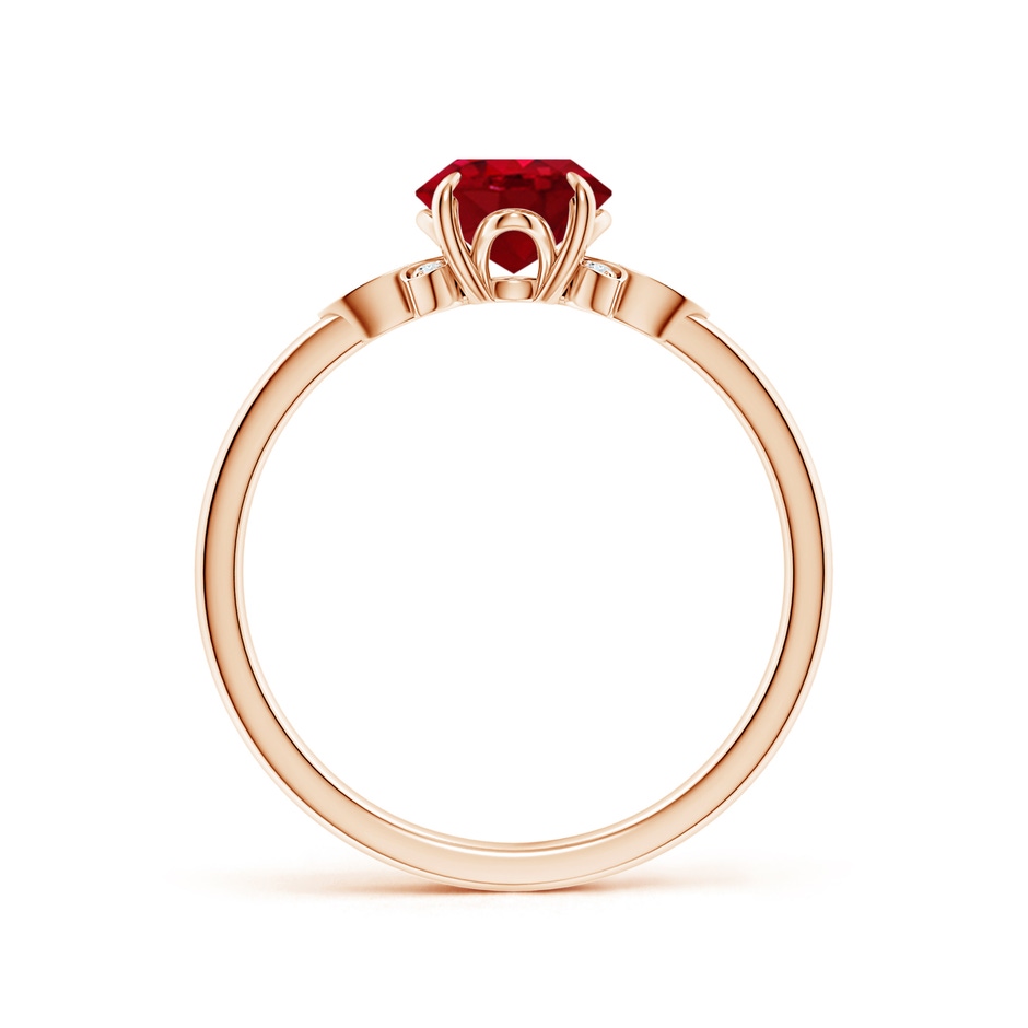 8x6mm AAA Nature-Inspired Oval Ruby Engagement Ring in Rose Gold side 199