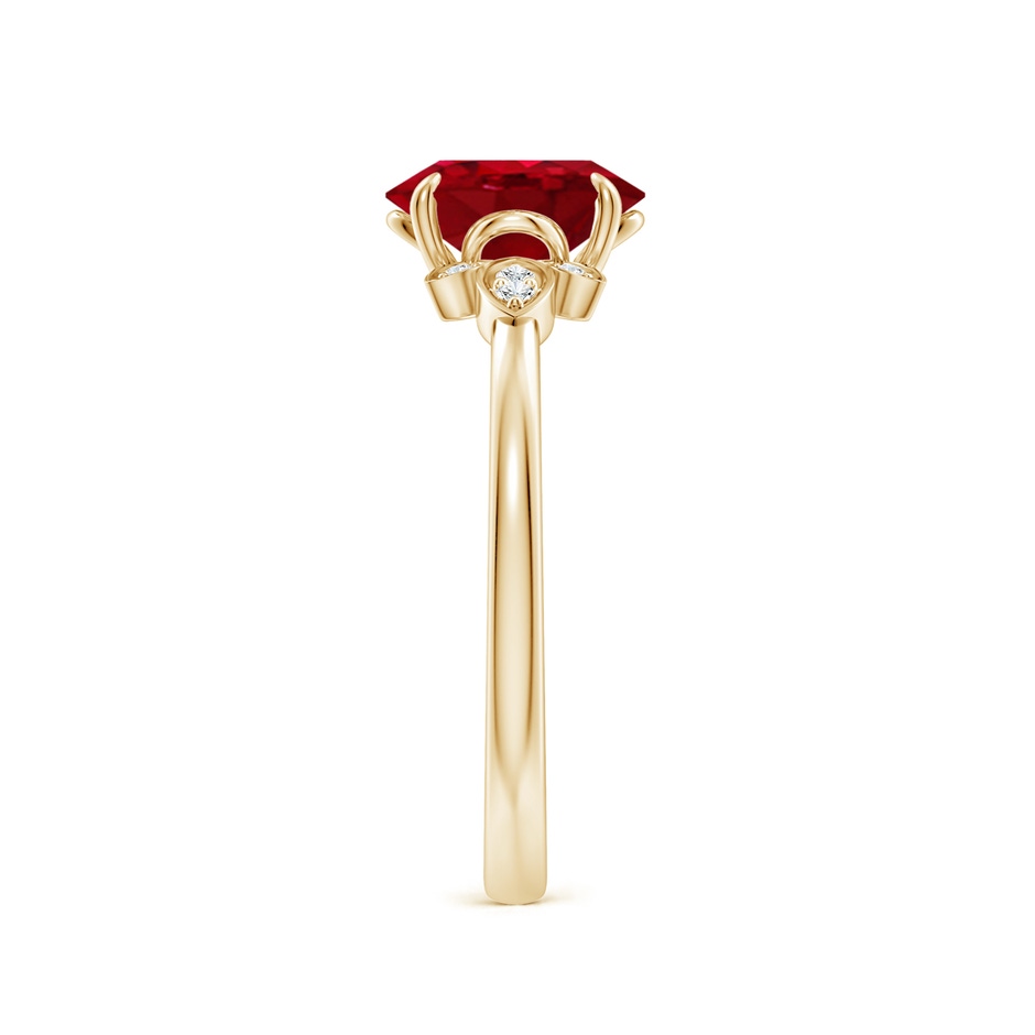 8x6mm AAA Nature-Inspired Oval Ruby Engagement Ring in Yellow Gold side 299
