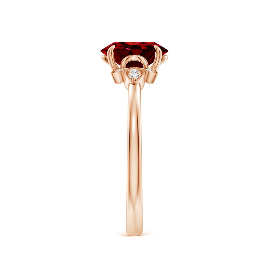 8x6mm AAAA Nature-Inspired Oval Ruby Engagement Ring in Rose Gold side 299