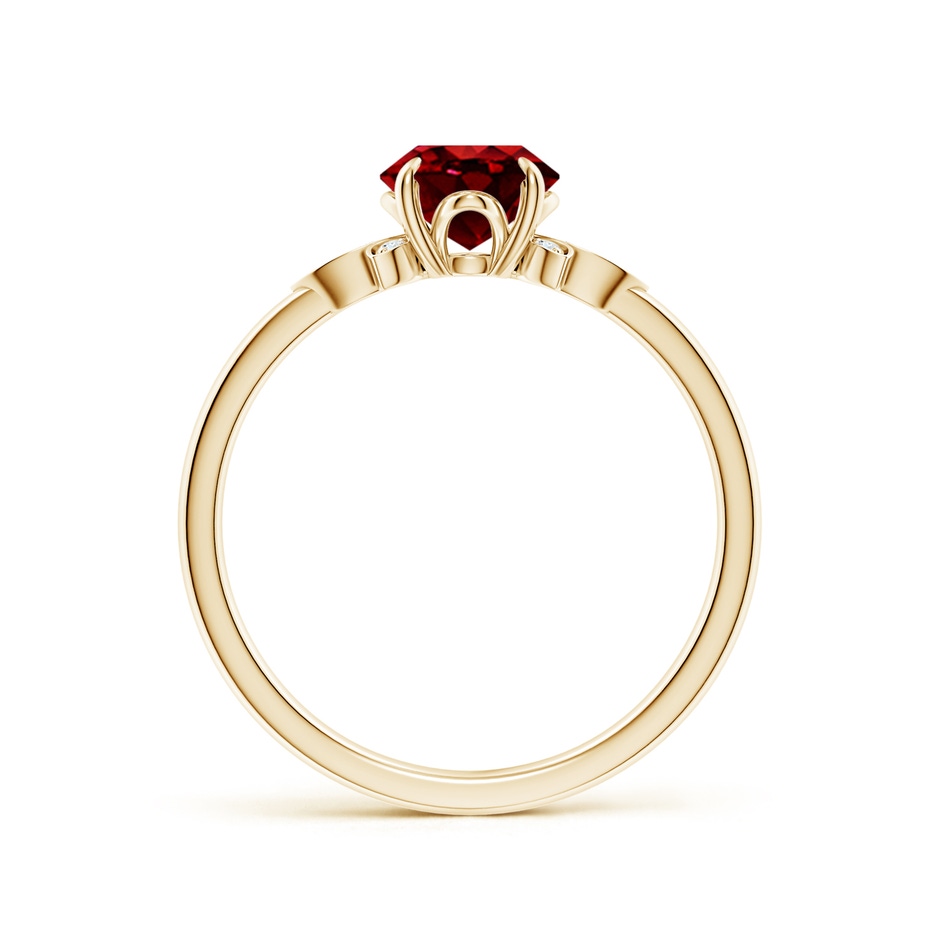 8x6mm AAAA Nature-Inspired Oval Ruby Engagement Ring in Yellow Gold side 199