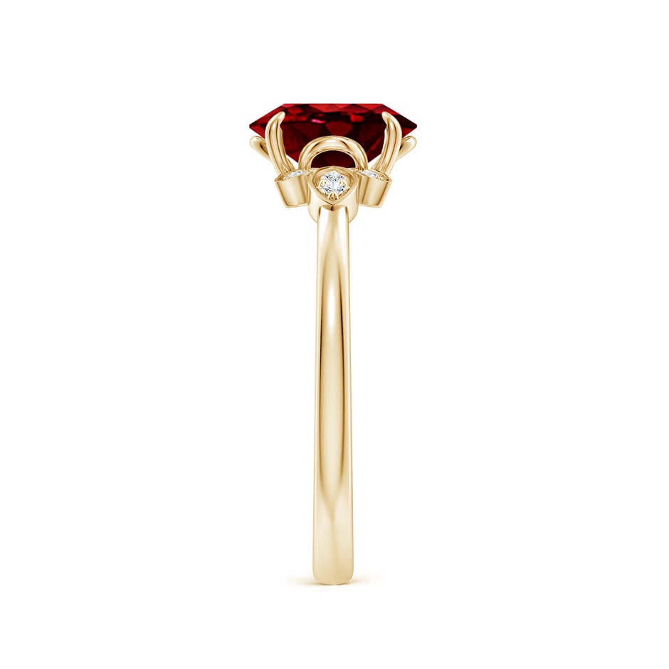 8x6mm AAAA Nature-Inspired Oval Ruby Engagement Ring in Yellow Gold side 299