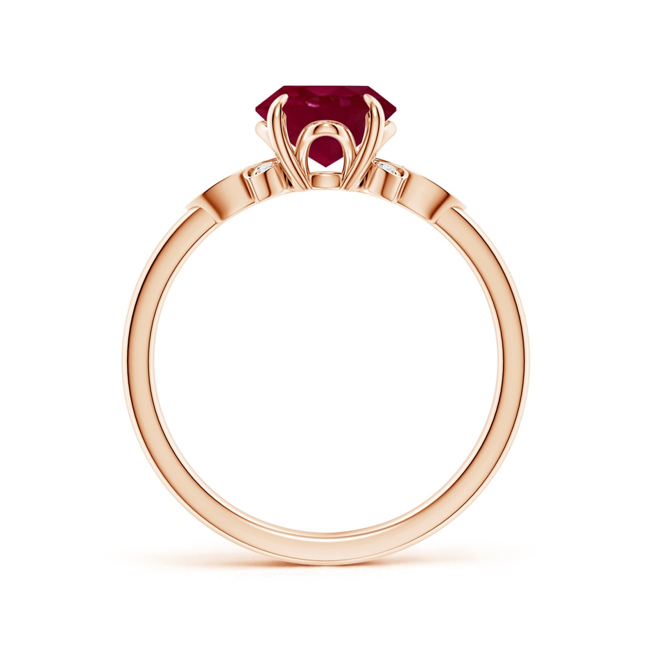 9x7mm A Nature-Inspired Oval Ruby Engagement Ring in Rose Gold side 199