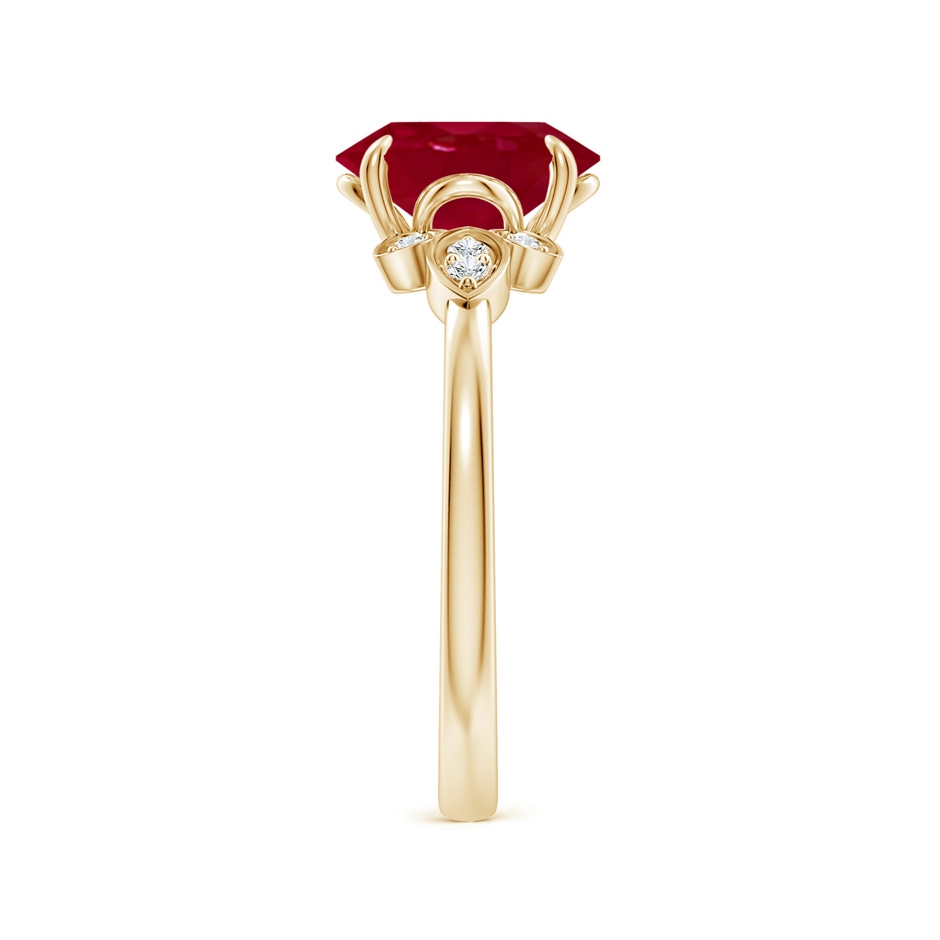 9x7mm AA Nature-Inspired Oval Ruby Engagement Ring in Yellow Gold side 299