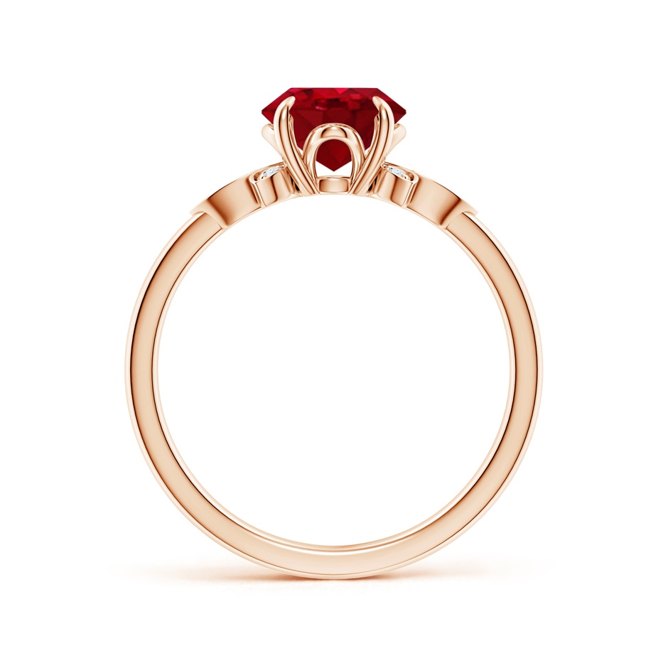9x7mm AAA Nature-Inspired Oval Ruby Engagement Ring in Rose Gold side 199
