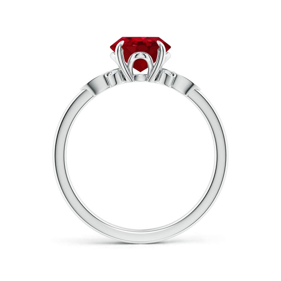 9x7mm AAA Nature-Inspired Oval Ruby Engagement Ring in White Gold side 199