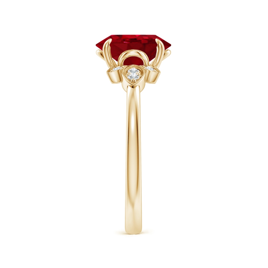 9x7mm AAA Nature-Inspired Oval Ruby Engagement Ring in Yellow Gold side 299
