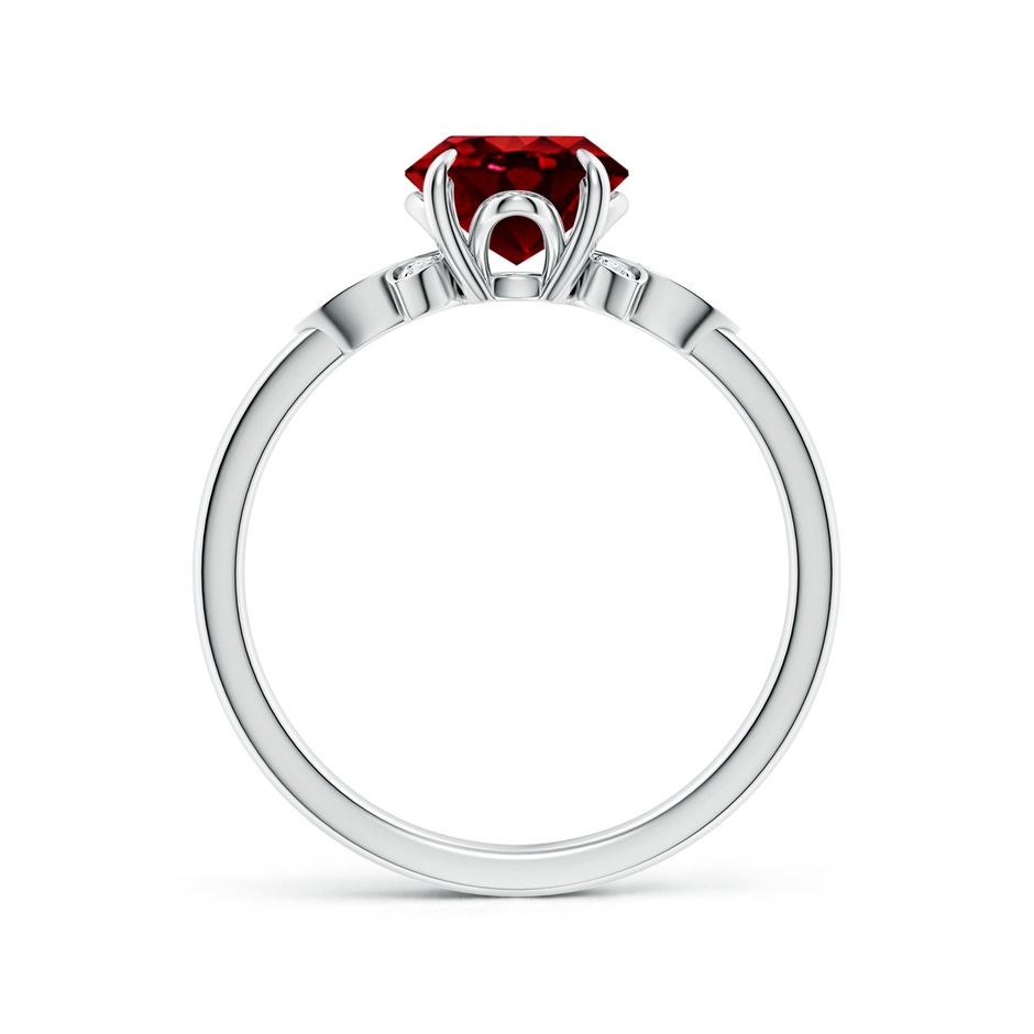 9x7mm AAAA Nature-Inspired Oval Ruby Engagement Ring in P950 Platinum side 199