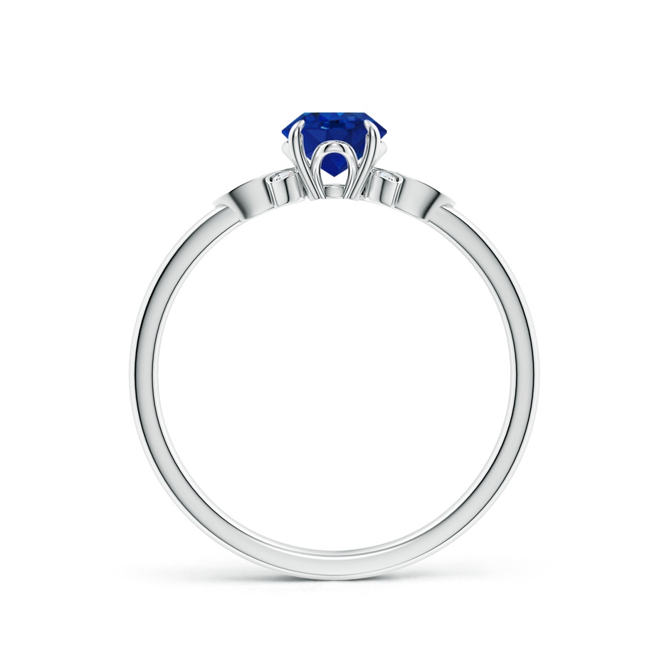 7x5mm AAA Nature-Inspired Oval Blue Sapphire Engagement Ring in White Gold side 199