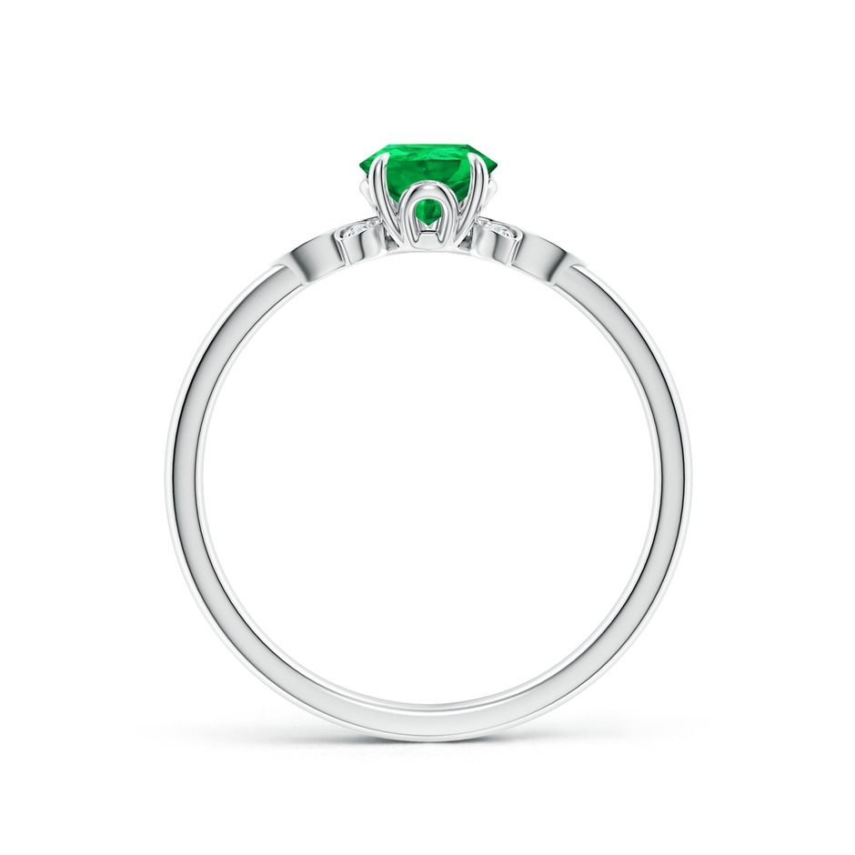 7x5mm AAA Nature-Inspired Pear-Shaped Emerald Engagement Ring in 18K White Gold side 199