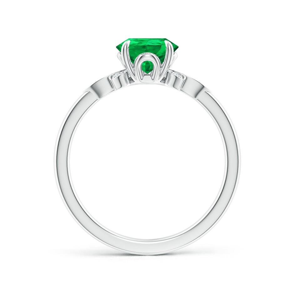 9x7mm AAA Nature-Inspired Pear-Shaped Emerald Engagement Ring in White Gold side 199