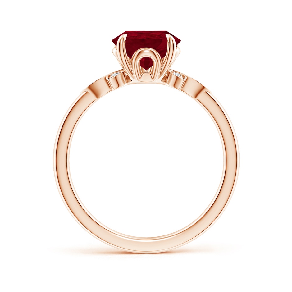 10x8mm AA Nature-Inspired Pear-Shaped Ruby Engagement Ring in 18K Rose Gold side 199