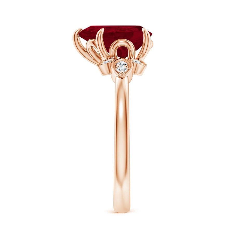 10x8mm AA Nature-Inspired Pear-Shaped Ruby Engagement Ring in 18K Rose Gold side 299