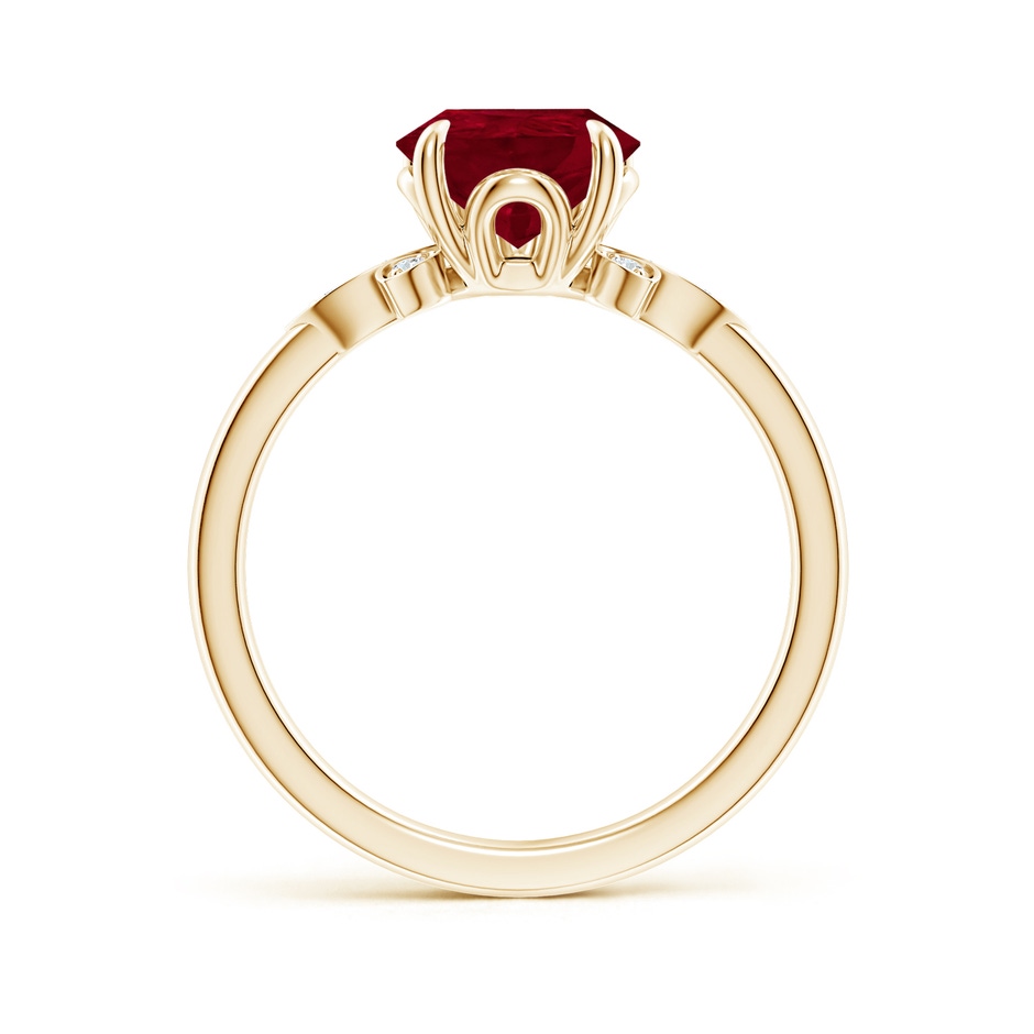10x8mm AA Nature-Inspired Pear-Shaped Ruby Engagement Ring in Yellow Gold side 199
