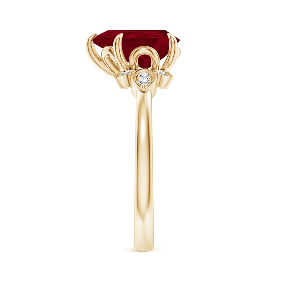 10x8mm AA Nature-Inspired Pear-Shaped Ruby Engagement Ring in Yellow Gold side 299