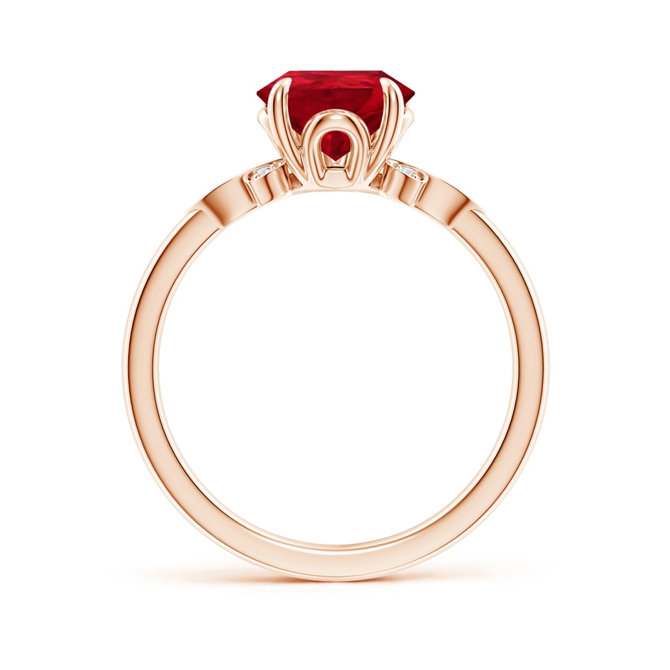 10x8mm AAA Nature-Inspired Pear-Shaped Ruby Engagement Ring in Rose Gold side 199