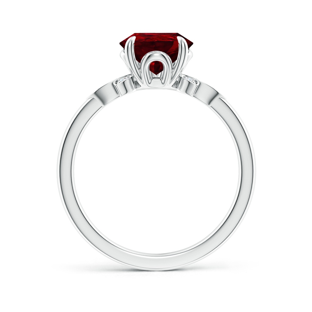 10x8mm AAAA Nature-Inspired Pear-Shaped Ruby Engagement Ring in P950 Platinum - side 199