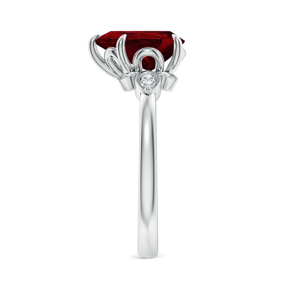 10x8mm AAAA Nature-Inspired Pear-Shaped Ruby Engagement Ring in P950 Platinum side 299