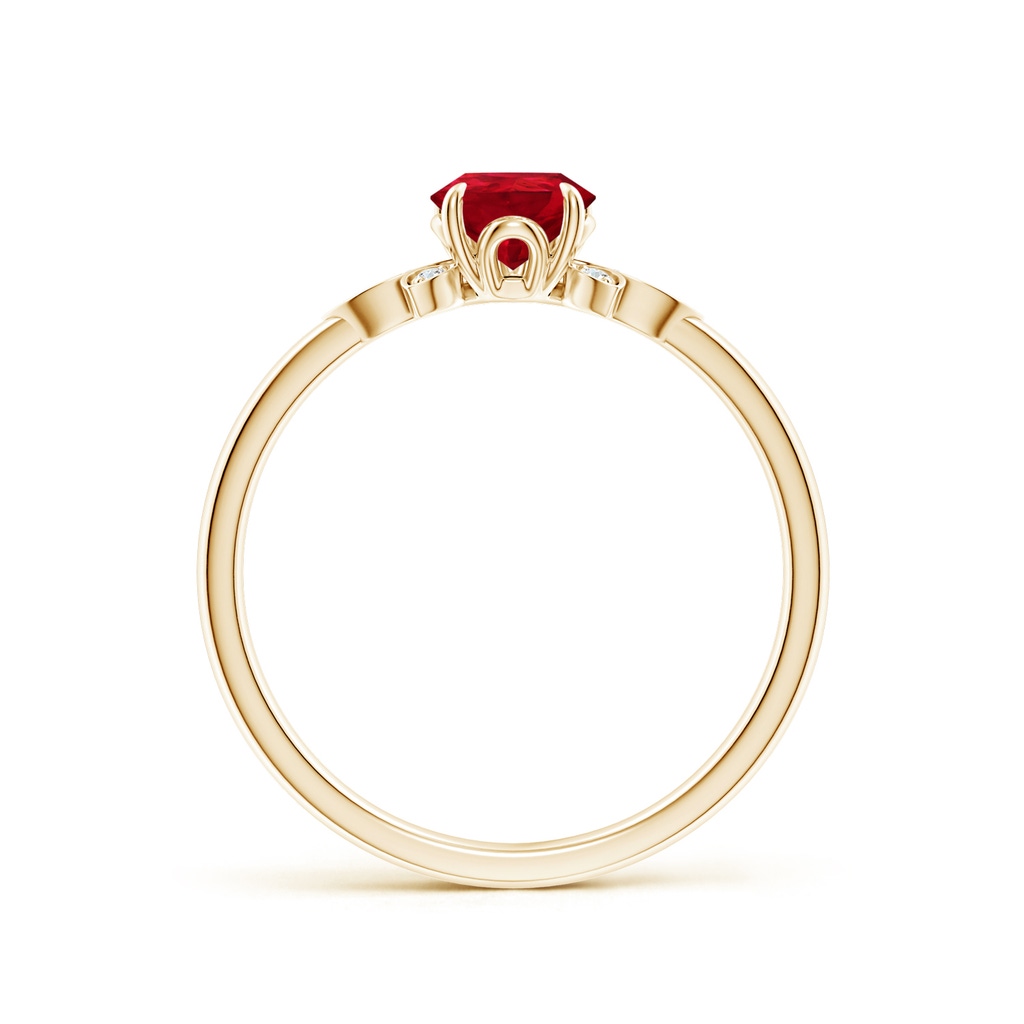 7x5mm AAA Nature-Inspired Pear-Shaped Ruby Engagement Ring in 18K Yellow Gold - side 199