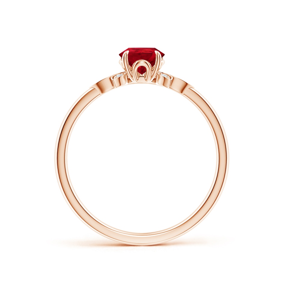 7x5mm AAA Nature-Inspired Pear-Shaped Ruby Engagement Ring in Rose Gold side 199