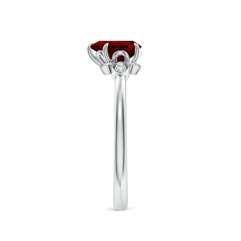 7x5mm AAAA Nature-Inspired Pear-Shaped Ruby Engagement Ring in P950 Platinum side 299