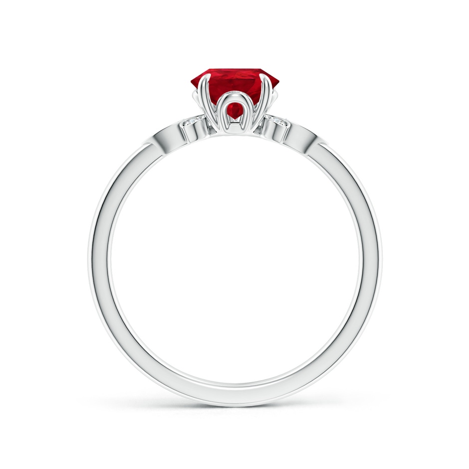 8x6mm AAA Nature-Inspired Pear-Shaped Ruby Engagement Ring in 18K White Gold side 199