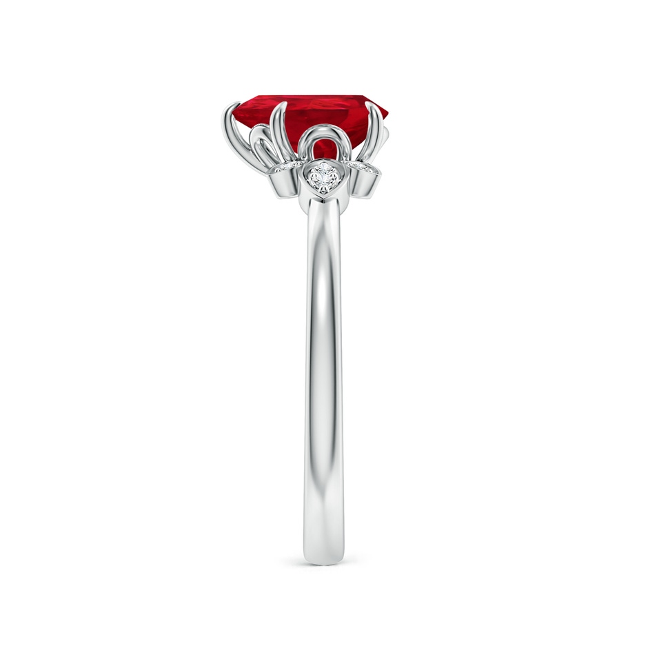 8x6mm AAA Nature-Inspired Pear-Shaped Ruby Engagement Ring in 18K White Gold side 299