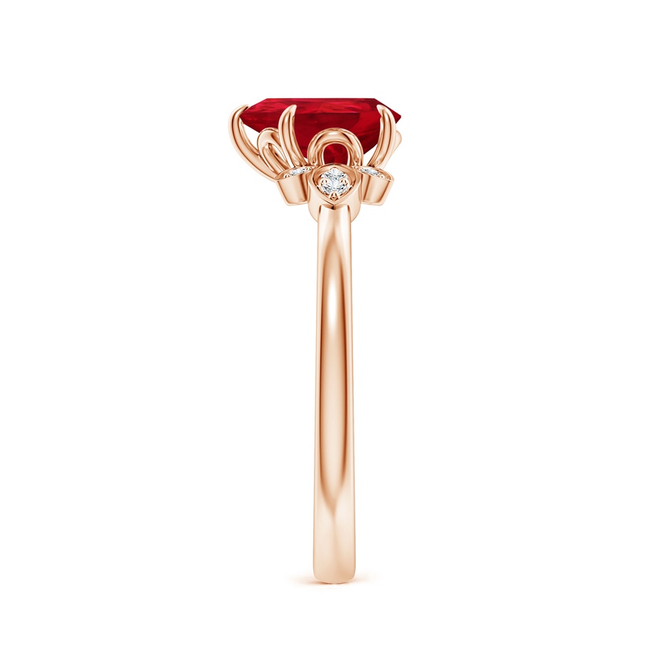 8x6mm AAA Nature-Inspired Pear-Shaped Ruby Engagement Ring in Rose Gold side 299