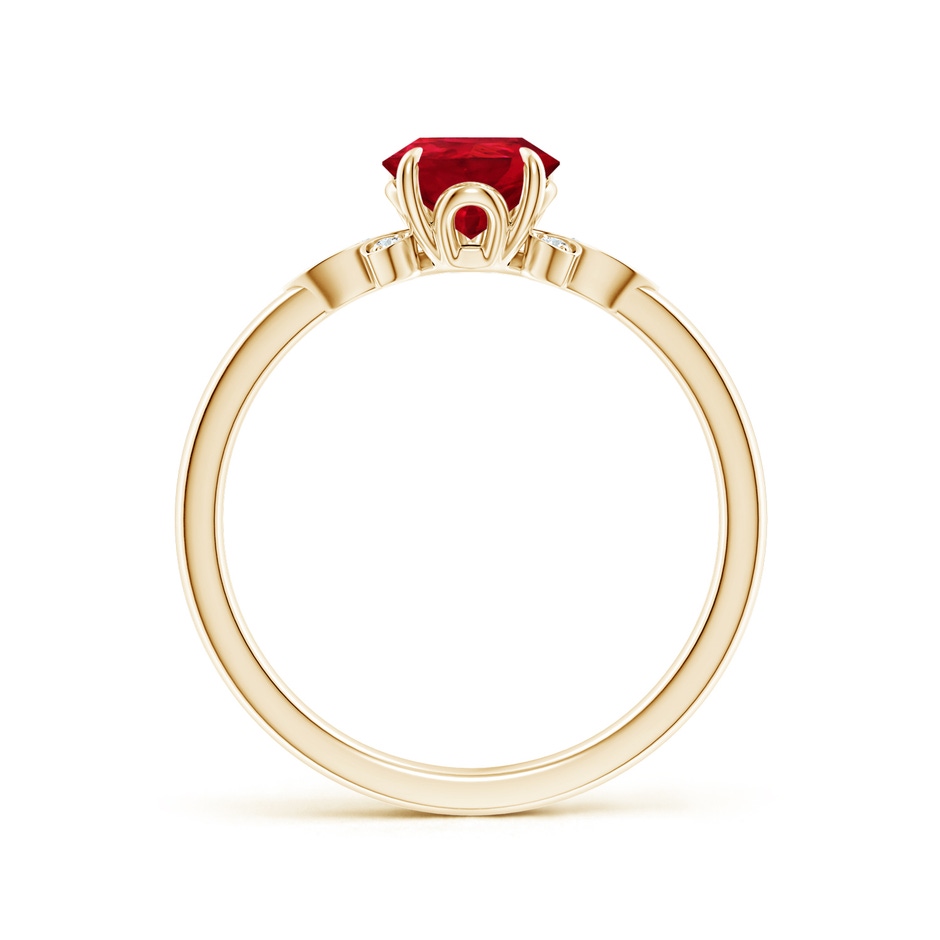 8x6mm AAA Nature-Inspired Pear-Shaped Ruby Engagement Ring in Yellow Gold side 199