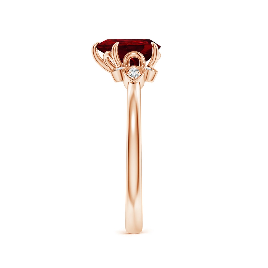 8x6mm AAAA Nature-Inspired Pear-Shaped Ruby Engagement Ring in Rose Gold side 299