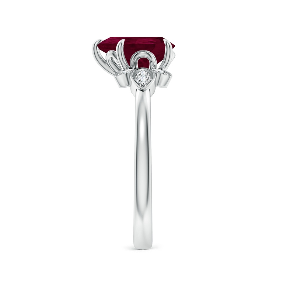 9x7mm A Nature-Inspired Pear-Shaped Ruby Engagement Ring in 18K White Gold side 299