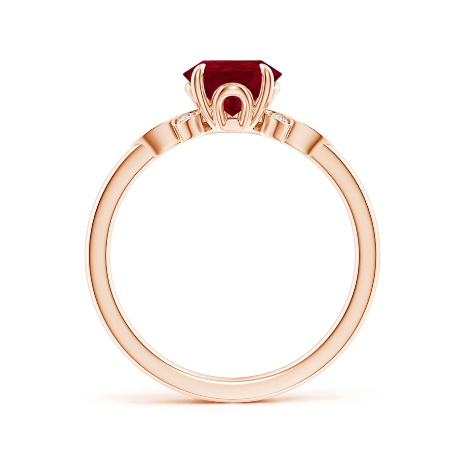 9x7mm AA Nature-Inspired Pear-Shaped Ruby Engagement Ring in Rose Gold side 199