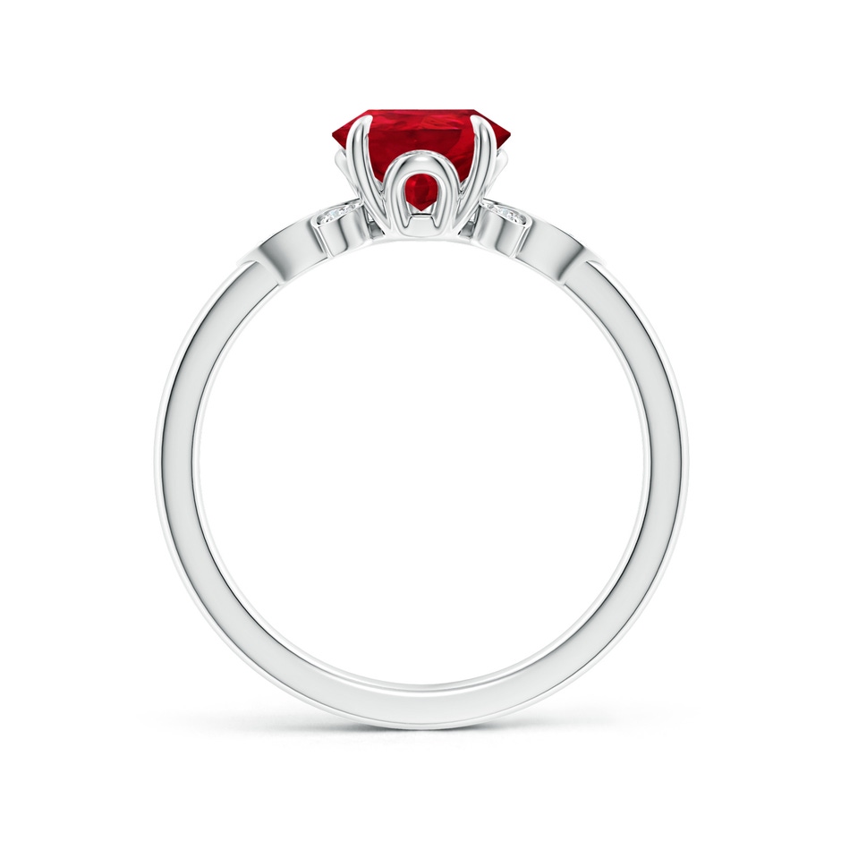 9x7mm AAA Nature-Inspired Pear-Shaped Ruby Engagement Ring in P950 Platinum side 199