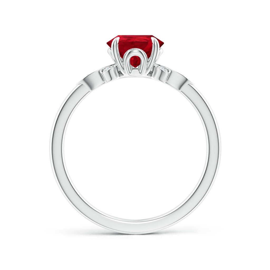 9x7mm AAA Nature-Inspired Pear-Shaped Ruby Engagement Ring in White Gold - side 199