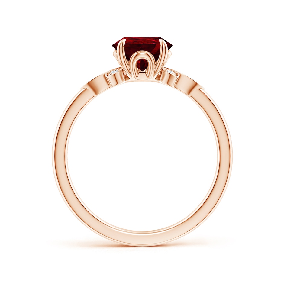 9x7mm AAAA Nature-Inspired Pear-Shaped Ruby Engagement Ring in Rose Gold side 199
