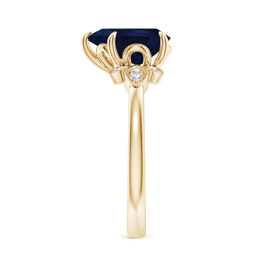 10x8mm A Nature-Inspired Pear-Shaped Blue Sapphire Engagement Ring in Yellow Gold side 299