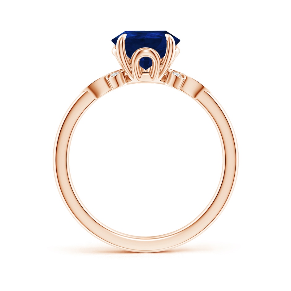 10x8mm AA Nature-Inspired Pear-Shaped Blue Sapphire Engagement Ring in 18K Rose Gold side 199