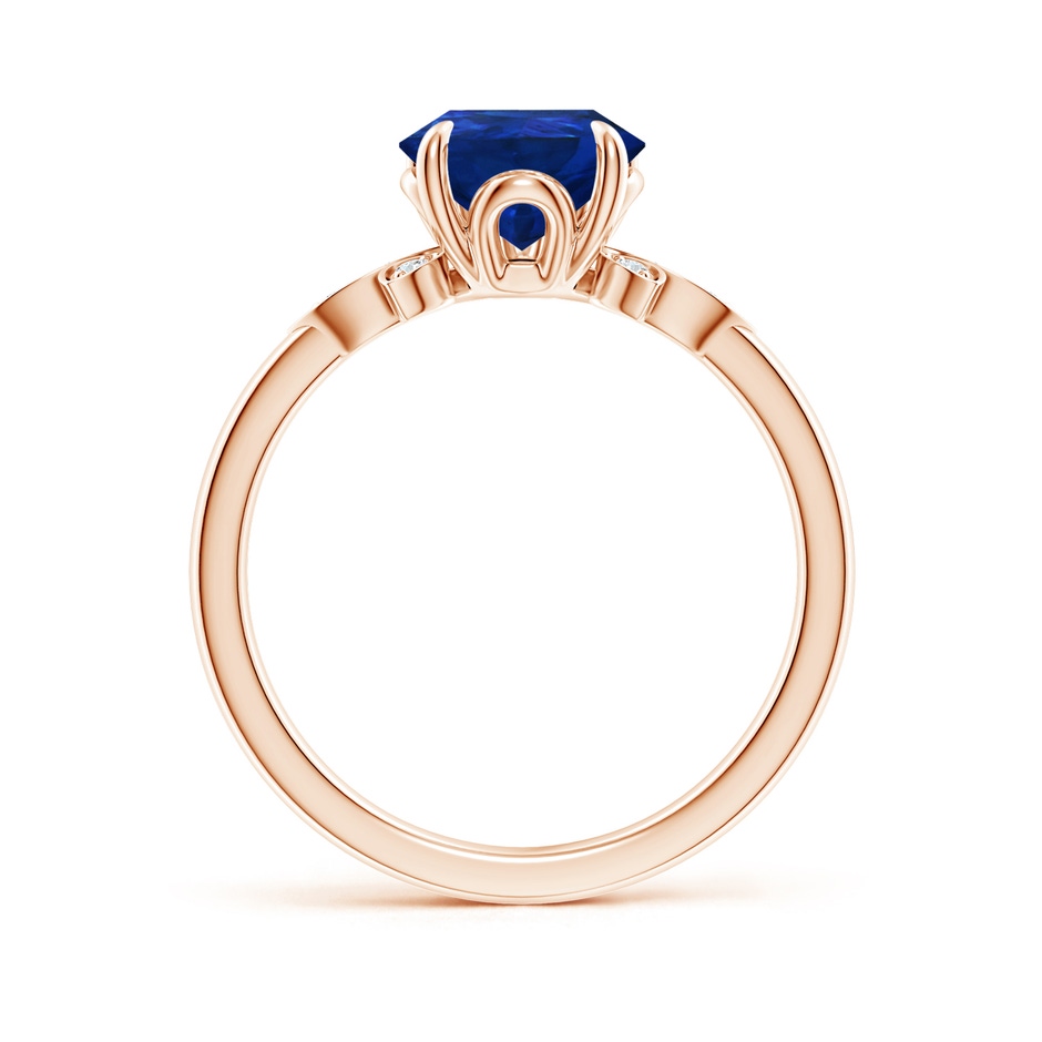 10x8mm AAA Nature-Inspired Pear-Shaped Blue Sapphire Engagement Ring in Rose Gold side 199