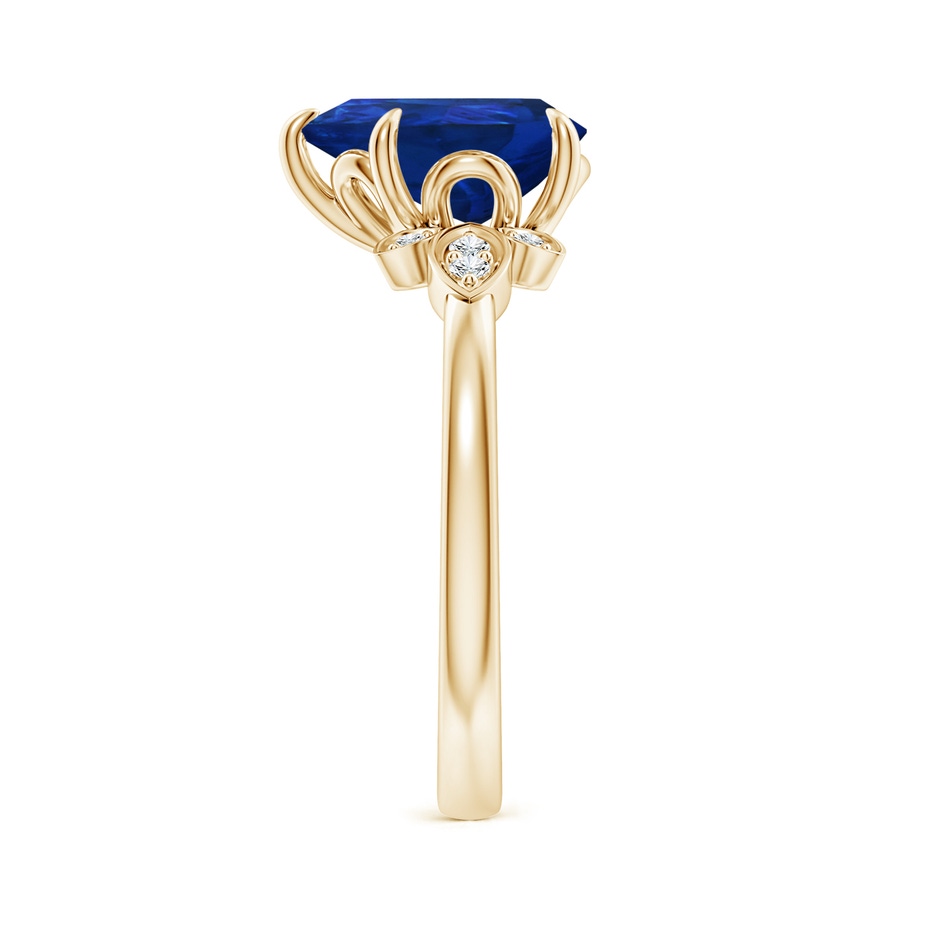10x8mm AAA Nature-Inspired Pear-Shaped Blue Sapphire Engagement Ring in Yellow Gold side 299