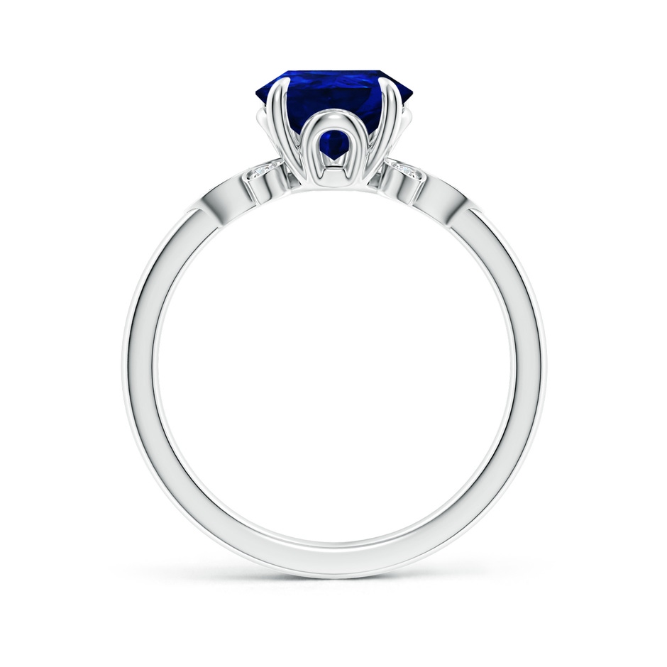 10x8mm Lab-Grown Nature-Inspired Pear-Shaped Blue Sapphire Engagement Ring in 18K White Gold side 199