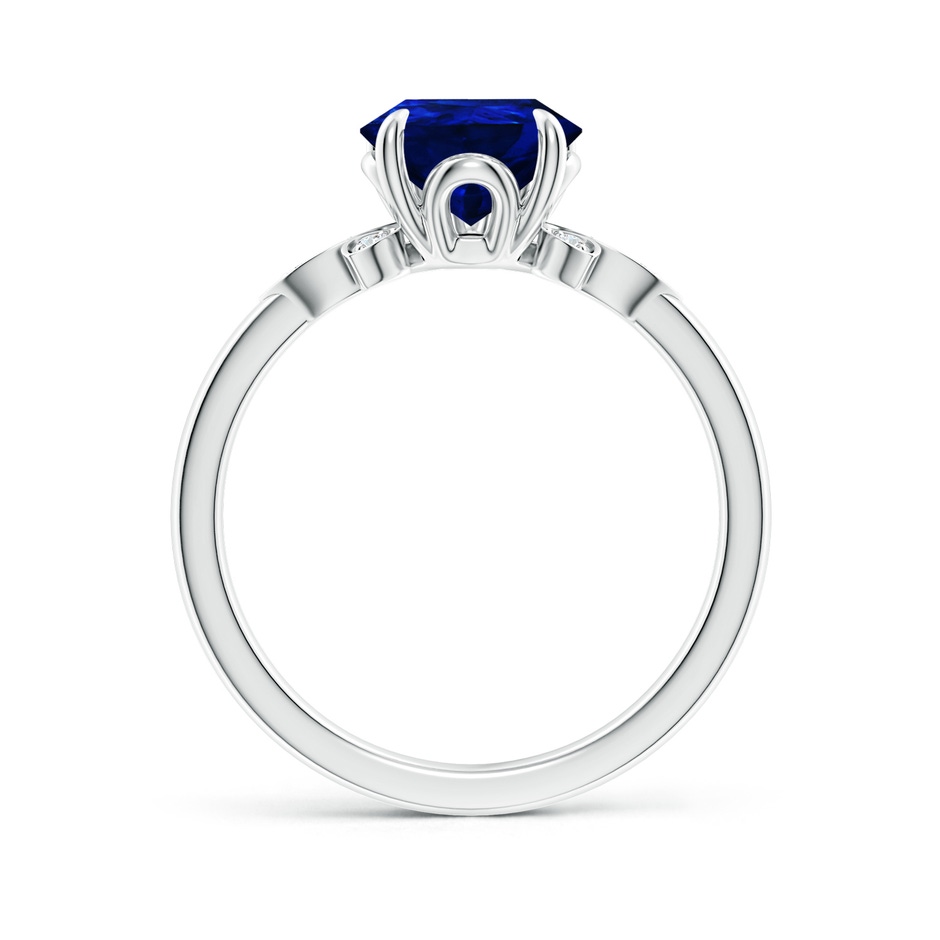10x8mm Lab-Grown Nature-Inspired Pear-Shaped Blue Sapphire Engagement Ring in P950 Platinum side 199