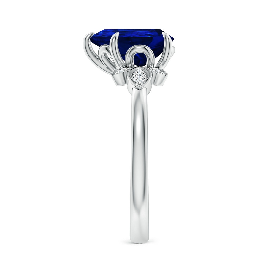 10x8mm Lab-Grown Nature-Inspired Pear-Shaped Blue Sapphire Engagement Ring in P950 Platinum side 299