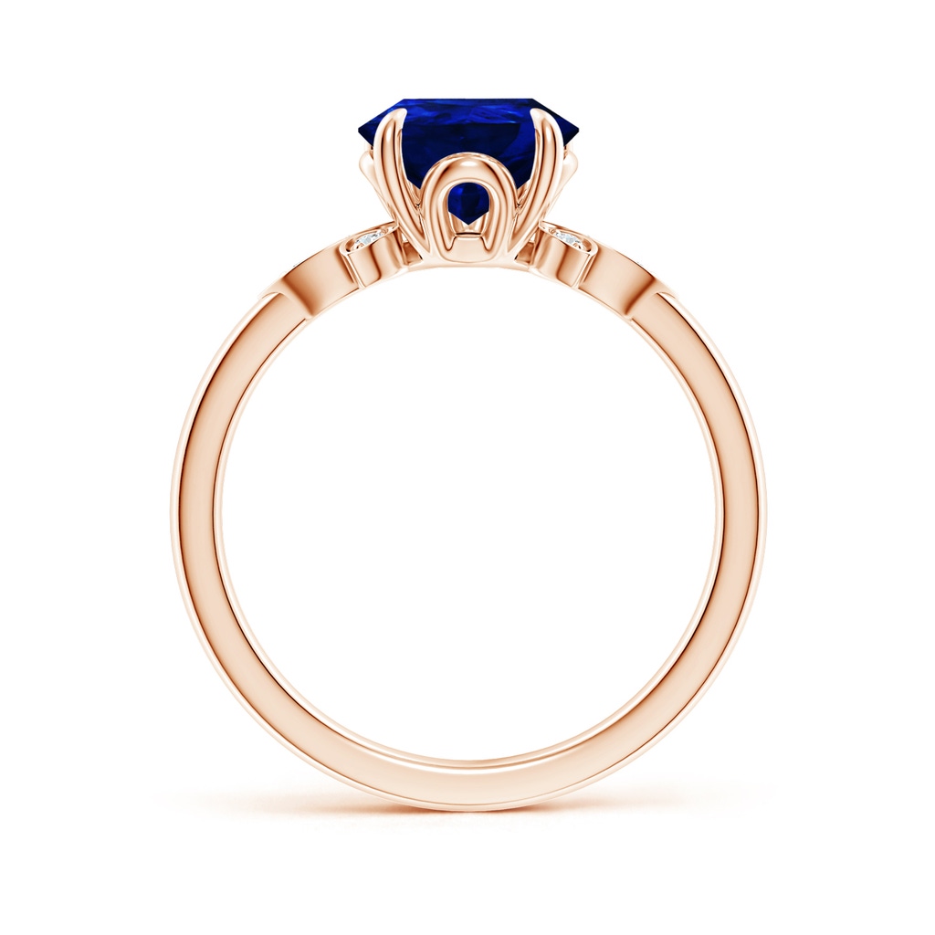 10x8mm AAAA Nature-Inspired Pear-Shaped Blue Sapphire Engagement Ring in Rose Gold - side 199