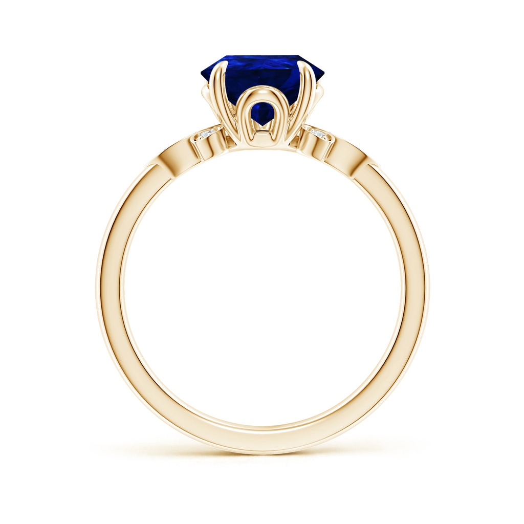 10x8mm AAAA Nature-Inspired Pear-Shaped Blue Sapphire Engagement Ring in Yellow Gold - side 199