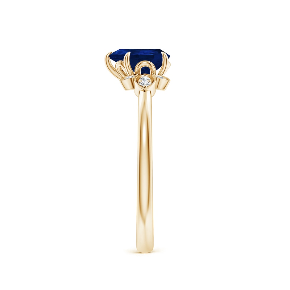 7x5mm AA Nature-Inspired Pear-Shaped Blue Sapphire Engagement Ring in Yellow Gold side 299