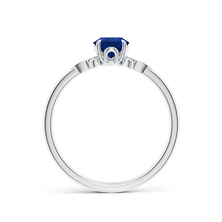 7x5mm AAA Nature-Inspired Pear-Shaped Blue Sapphire Engagement Ring in 18K White Gold side 199