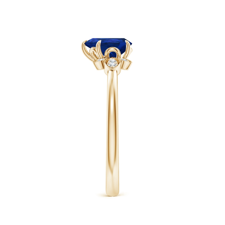 7x5mm AAA Nature-Inspired Pear-Shaped Blue Sapphire Engagement Ring in Yellow Gold side 299