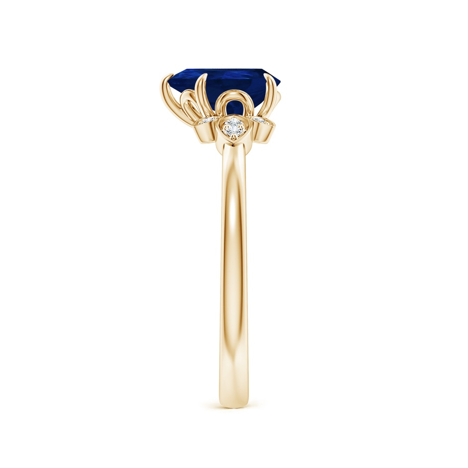 8x6mm AA Nature-Inspired Pear-Shaped Blue Sapphire Engagement Ring in Yellow Gold side 299