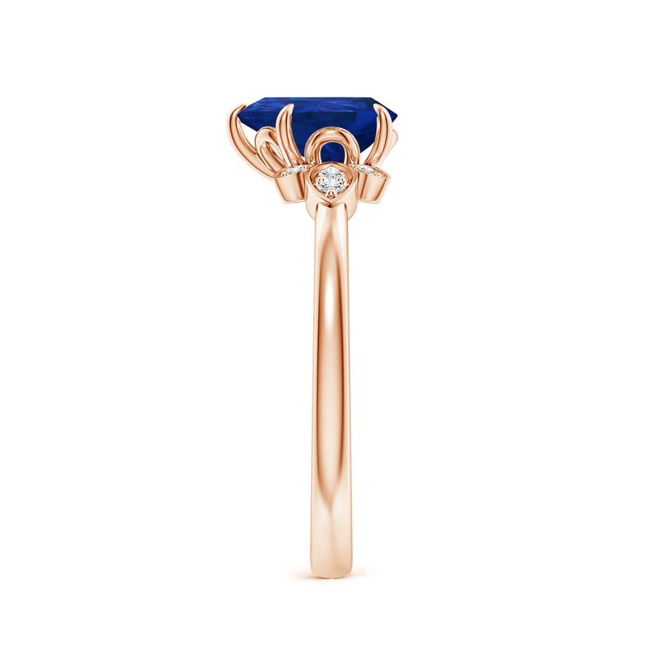 8x6mm AAA Nature-Inspired Pear-Shaped Blue Sapphire Engagement Ring in Rose Gold side 299