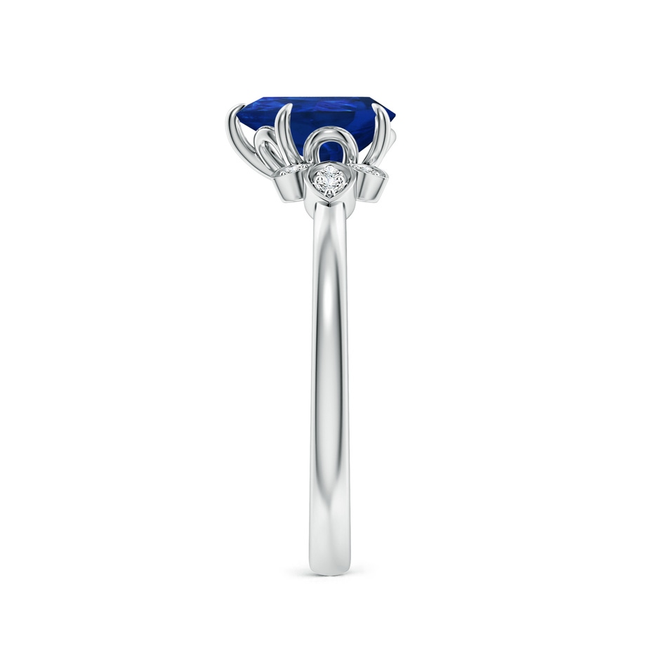 8x6mm AAA Nature-Inspired Pear-Shaped Blue Sapphire Engagement Ring in White Gold side 299