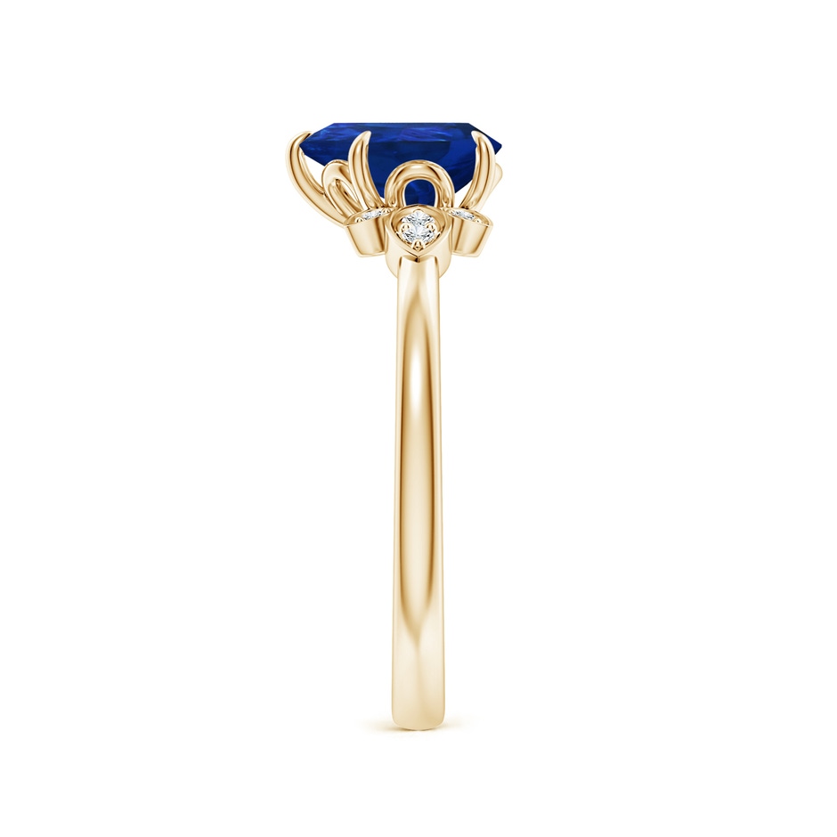 8x6mm AAA Nature-Inspired Pear-Shaped Blue Sapphire Engagement Ring in Yellow Gold side 299
